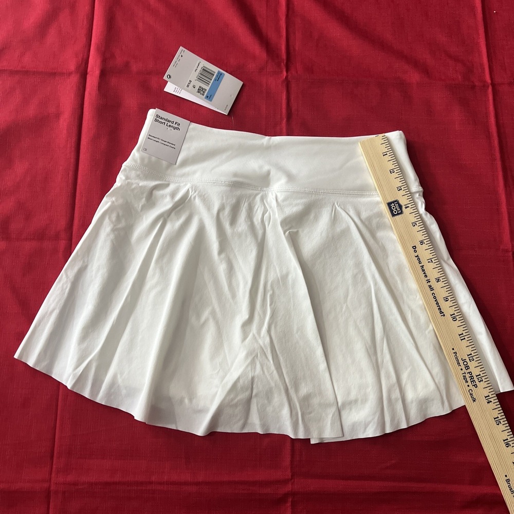 Nike Dri-FIT Advantage Women's Medium Short Tennis Skirt White Black - Picture 3 of 8